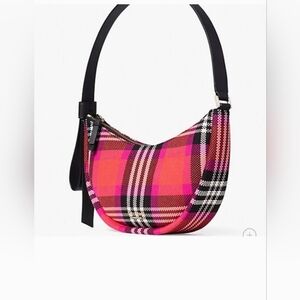Kate Spade smile foliage plaid shoulder bag purse